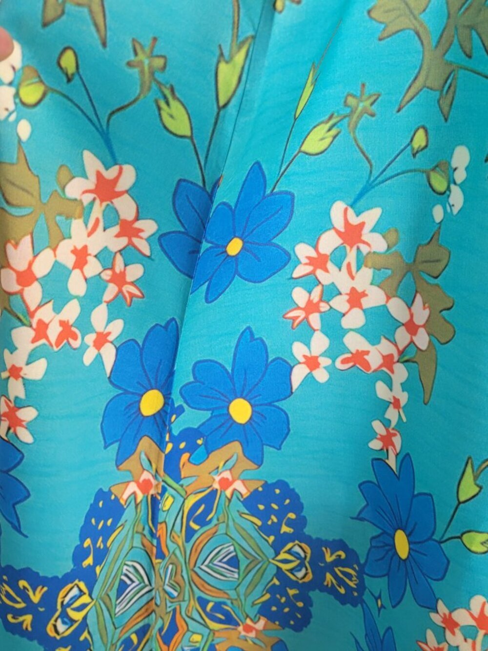 Tiana B Turquoise Paisley Print Long Sleeve Maxi Dress - Picture 4 of 16